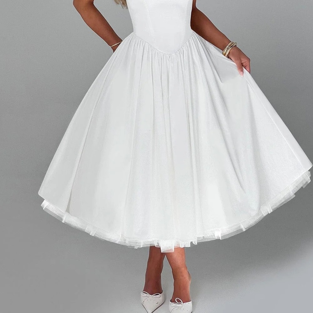 Babyboo White Fit and Flare Dress